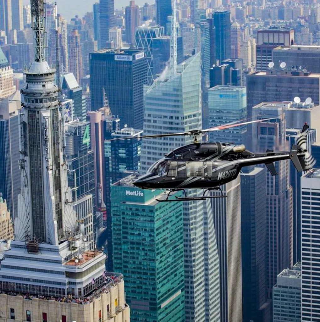 helikoptervlucht avond new York