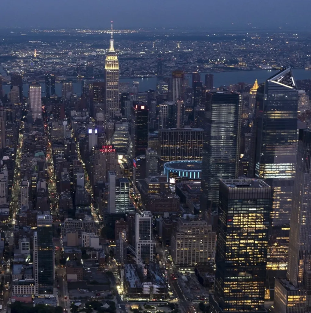 helikoptervlucht avond new York