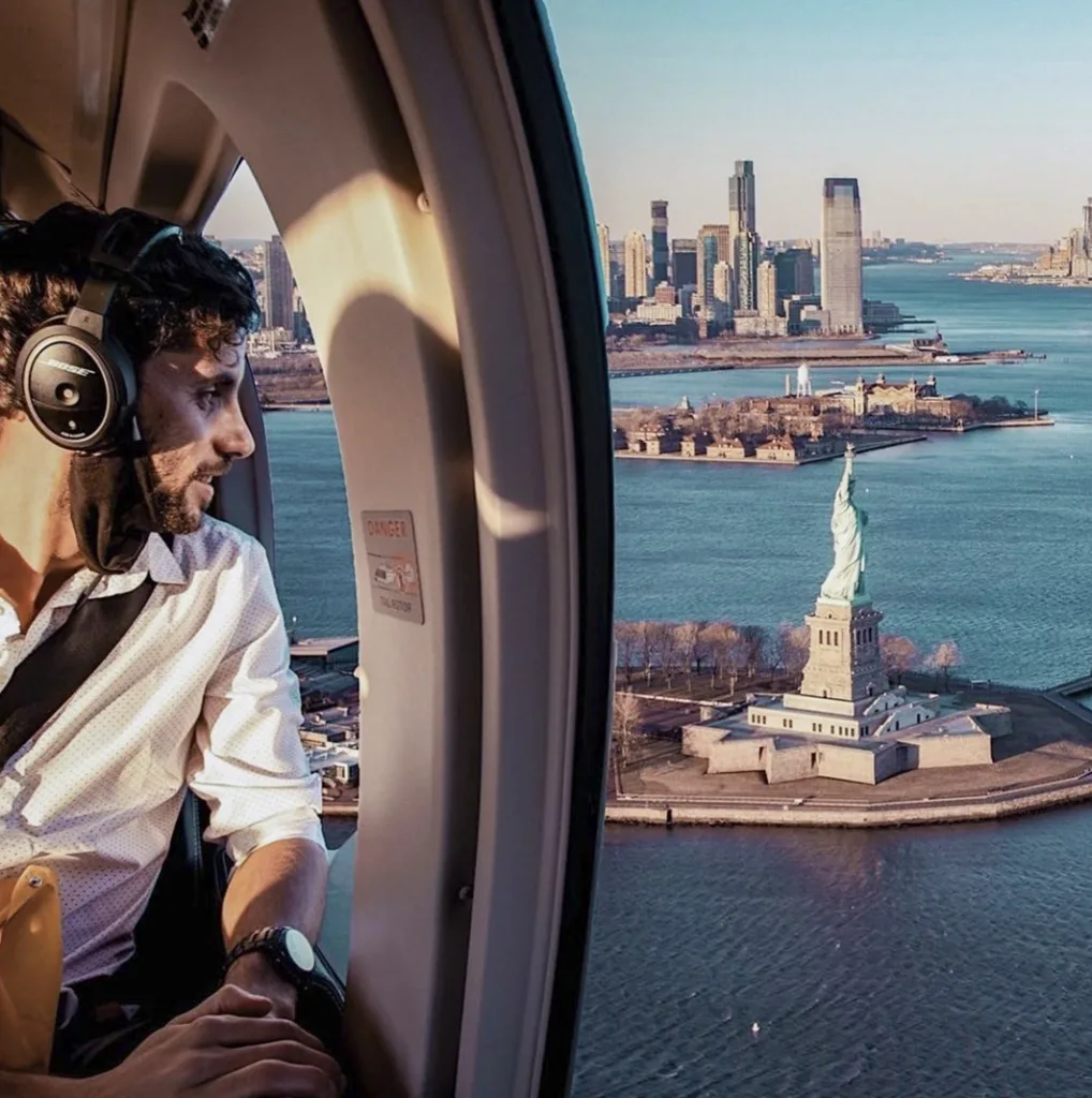 helikoptervlucht boven New York City