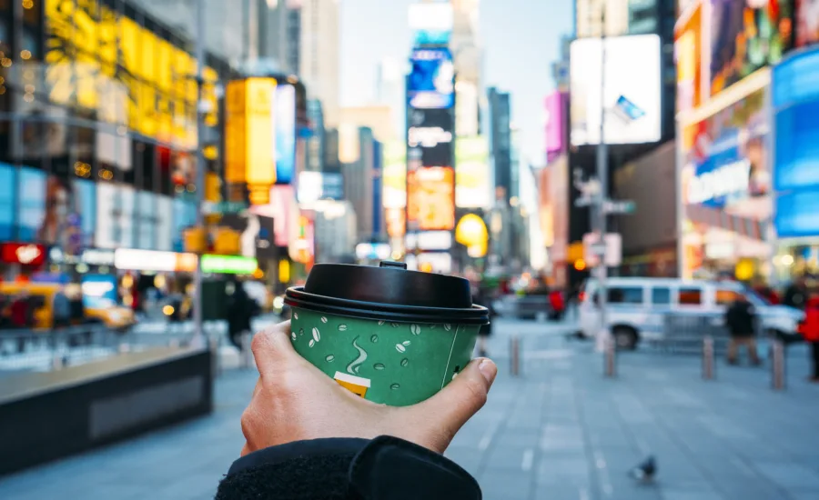 koffie drinken in New York drinking coffee in New York