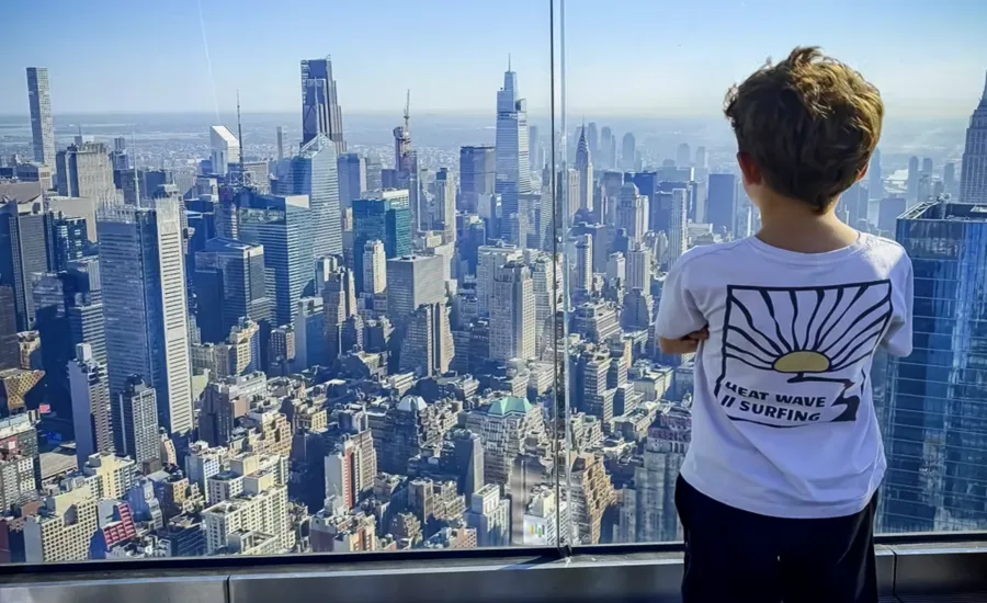 met kinderen naar New York